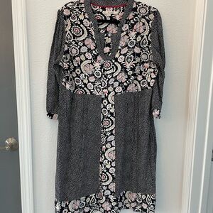 Boden Black and White Floral Dress